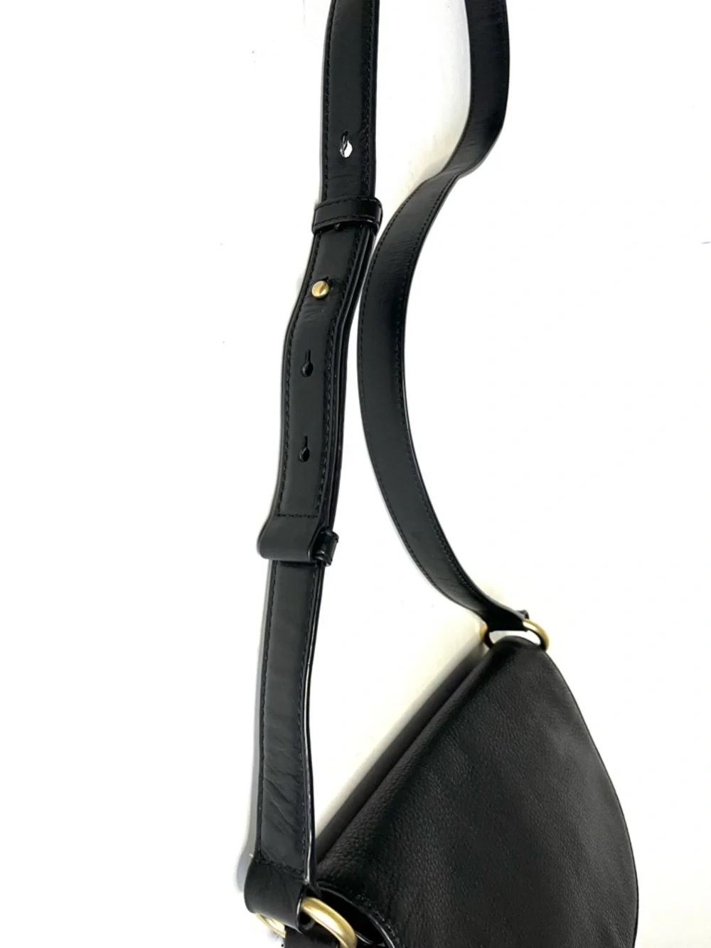 Michaels Kors Black Pebbled Leather Flap Crossbody